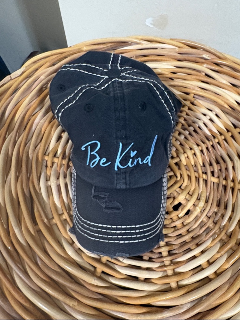 'Be Kind' Baseball Cap with Light Blue Embroidery NWT
